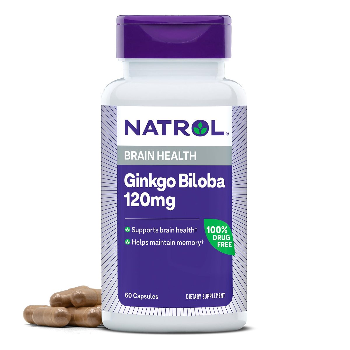 ناترول (Natrol) جينكو بيلوبا لدعم الذاكرة والوظائف الإدراكية، كبسولات - 60 كبسولة