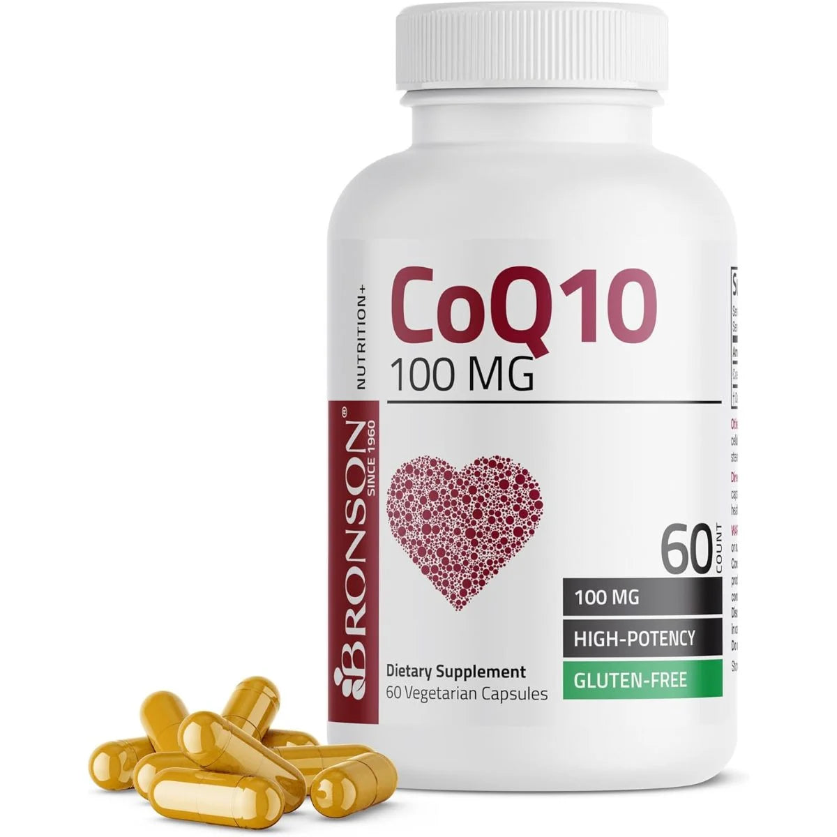 برونسون (Bronson) CoQ10، لدعم إنتاج الطاقة الخلوية ومضاد للأكسدة، كبسولات - 60 كبسولة