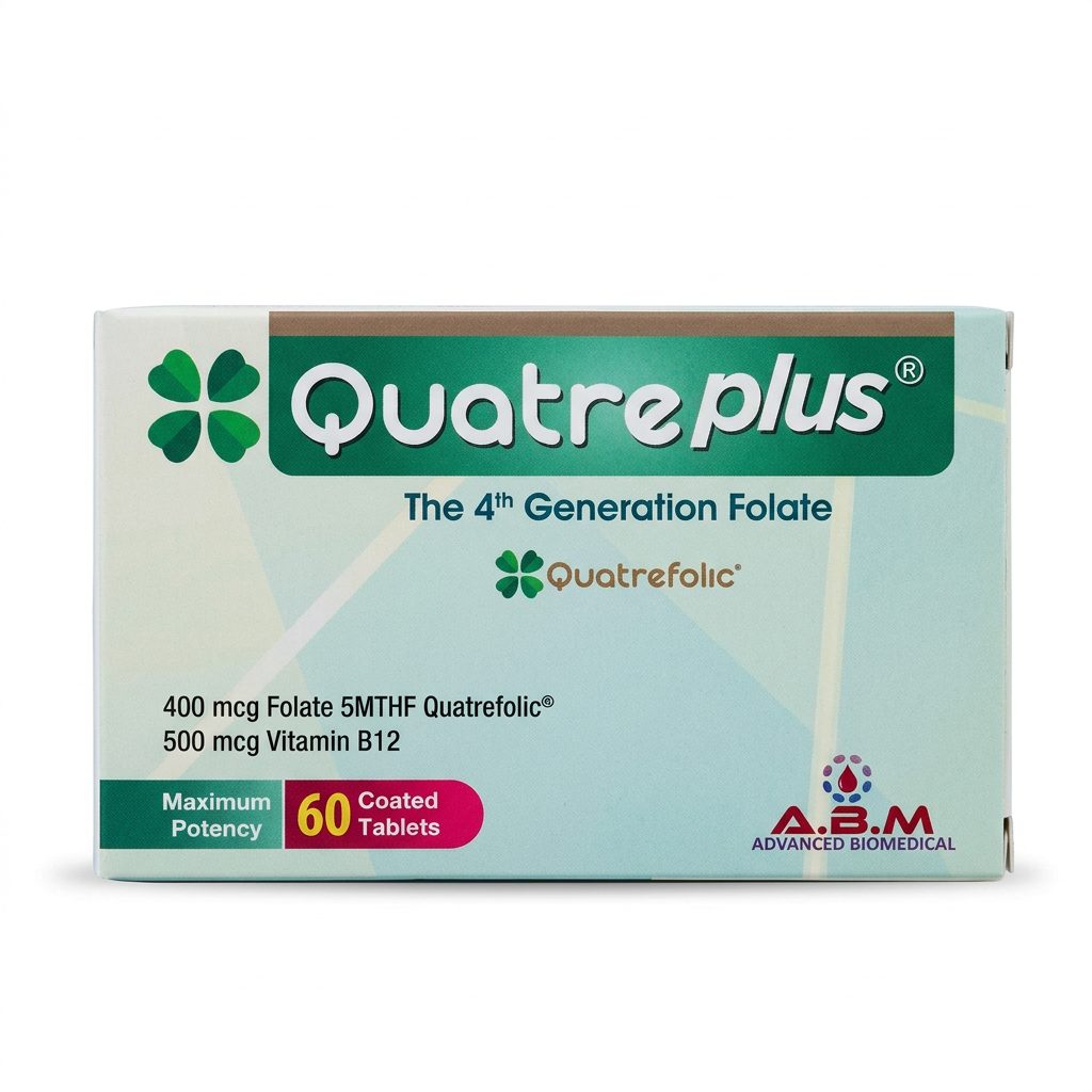 كواتر بلس (QUATRE PLUS) فيتامينات ومعادن لدعم التمثيل الغذائي والأعصاب والعظام والمناعة، أقراص - 60 قرص